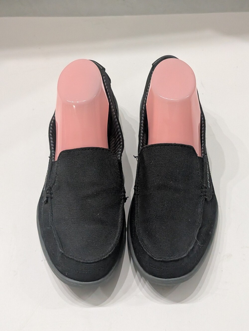 Crocs Women's 10 Black Walu II Canvas Loafer Boat Shoes 14391